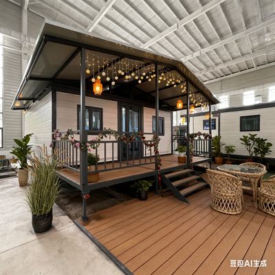 kupować 2-4 People Accommodated Luxury Prefabricated 20ft House with 2.0mm Bending Parts Steel Column Construction Design produkcja online