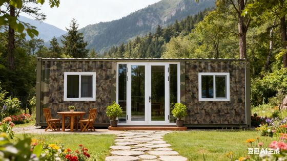 kupować Powierzchnia 37 metrów kwadratowych i rozkładany dom kontenerowy z podwójnym skrzydłem z łazienką z oddzieleniem strefy mokrej i suchej produkcja online