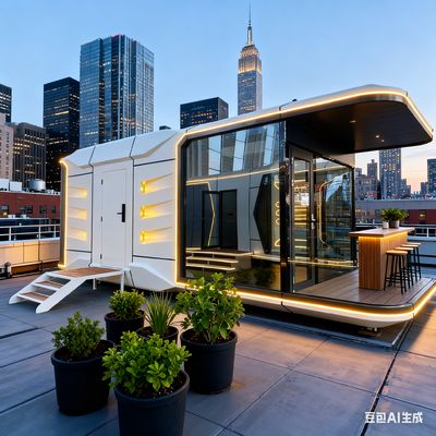 Kapsuła kosmiczna Dom Space-29 Model z wymiarami L8560 * W3460 * H3400 i jednym sypialnią jedną łazienką jednym balkonem