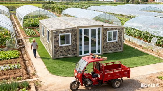 Panele warstwowe EPS 75mm i stalowe drzwi pojedyncze w składanym kontenerze 20ft z tarasem z możliwością dostosowania