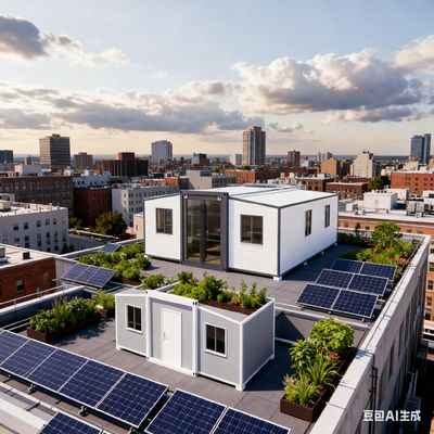 Mały dom składany prefabrykowany z dwoma skrzydłami o powierzchni 56 metrów kwadratowych