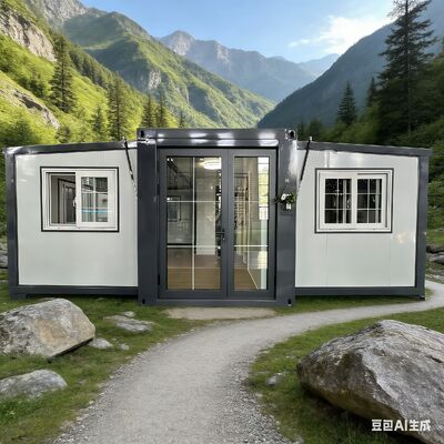 Zkładany kontener o długości 20 stóp o wymiarach składanych L5900*W2200*2480mm, pojemności ładunkowej 28000 kg oraz dostosowalnych oknach i układzie