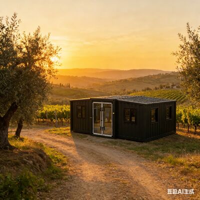 Odporny na ogień składany kontener o długości 20 stóp z dostosowalnym układem i układem układającym się na stosy w celu efektywnego przechowywania i transportu