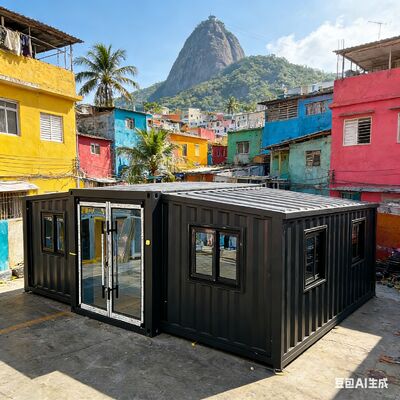 Ognioodporny, składany kontener 20ft z izolacją termiczną i akustyczną do modułowych domów z możliwością personalizacji